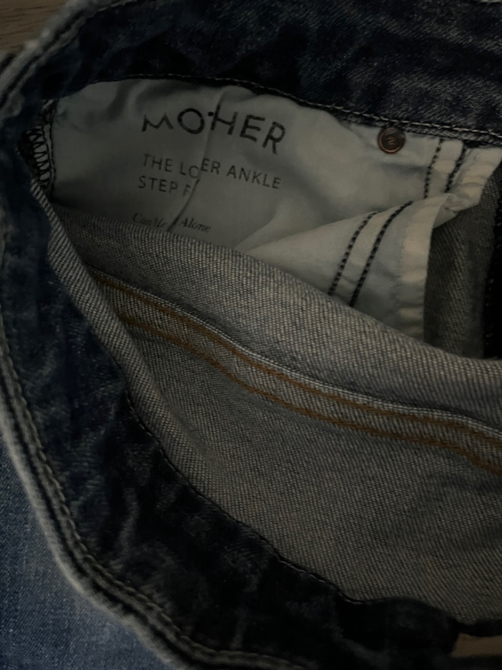 MOTHER Blue Faded Waistband Jeans - Picture 5 of 7